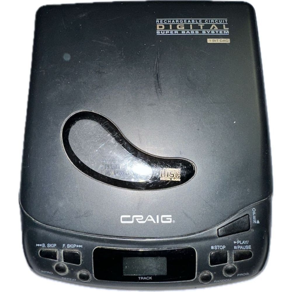 Craig JC6111C Portable CD Player Super Bass System 1996 Vintage‎  - Black
